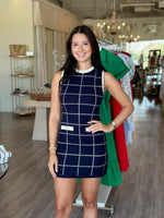 FCxgb plaid knit mini w/ pearl pockets