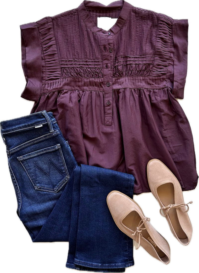 SU048 Deep Purple SS Blouse