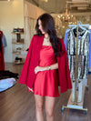 SM5658 Red Satin tube dress