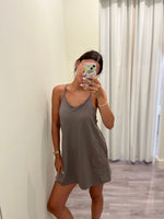 SU048 sleeveless lounge romper with built in shorts