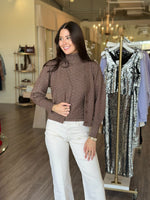 SU7173 Brown button up cardigan