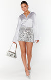 MU5664 Silver Satin Button Down