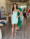 SM2345 Mint Green Mini Dress w/ Wired Cut-Out