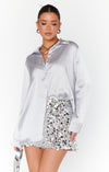 MU5664 Silver Satin Button Down