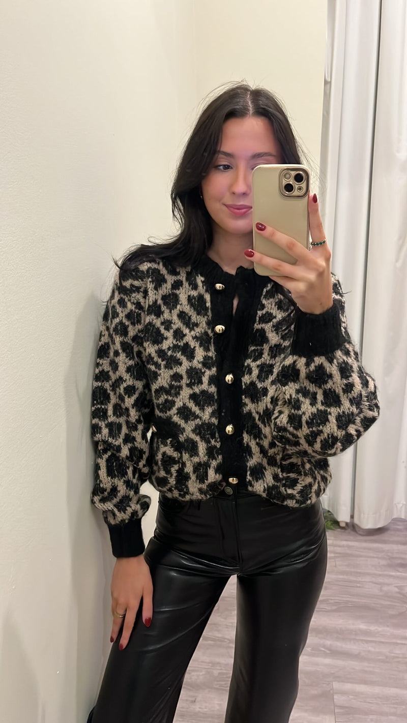 NA9165 Leopard print cardigan